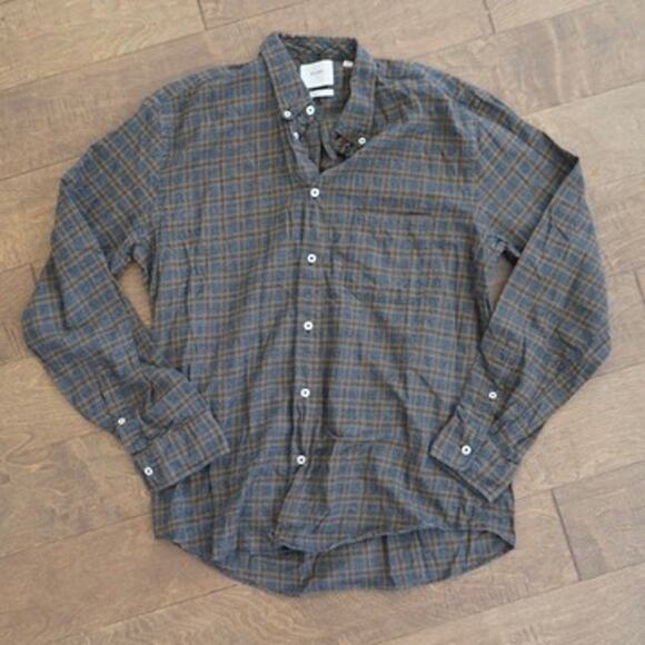 Billy Reid Long Sleeve Button Down Plaid Standard Fit Shirt Multi Mens Sz Large - Picture 3 of 7